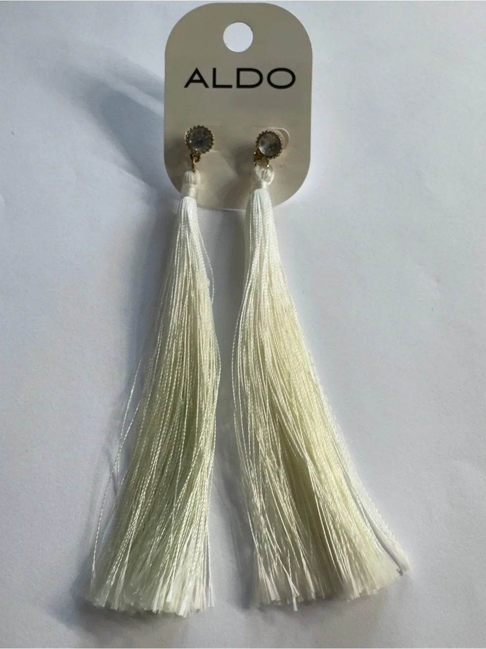 11cm ALDO Cream Tassel Statement Earrings